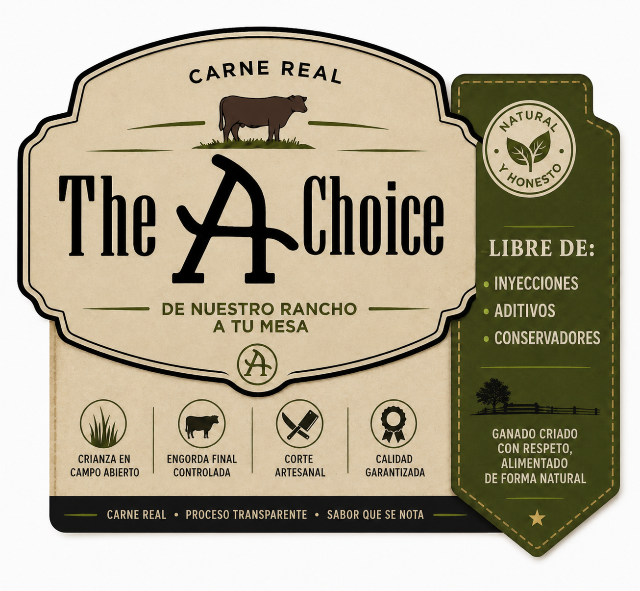 Etiqueta de empaque The A Choice
